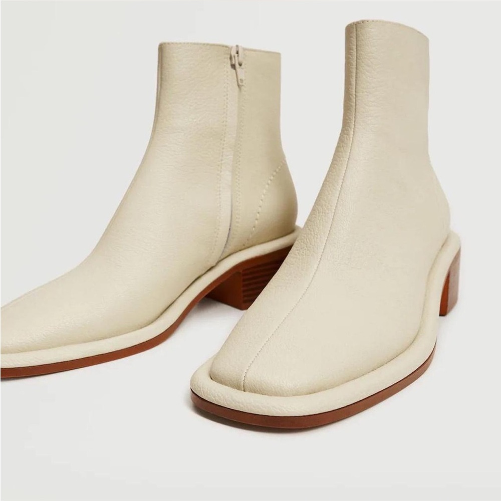 Cream Ankle Boots